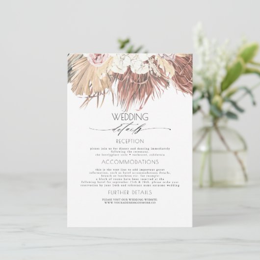 乾燥したヤシの熱帯結婚の葉の情報 エンクロージャーカード (スタンド正面)