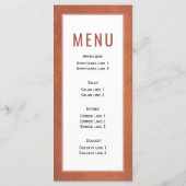 乾燥したヤシの花の草のテラコッタ結婚のメニュー メニュー (裏面)