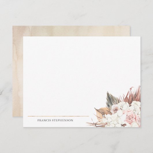 乾燥したヤシの葉のフルネームまたはカップルの名前 ノートカード (正面/裏面)