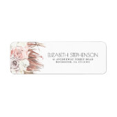 乾燥したヤシの葉の熱帯のモダン葉 ラベル (正面)