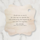 乾燥したヤシの葉トロピカル結婚に感謝 フェイバータグ (裏面)