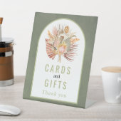 乾燥したヤシ、ススキセージ緑結婚の 台座サイン (インサイチュ)