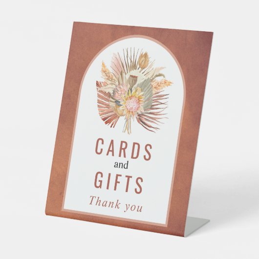 乾燥したヤシ、ススキ結婚ラコッタ 台座サイン (正面)