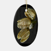 乾燥したユリの種子の莢 セラミックオーナメント (右)