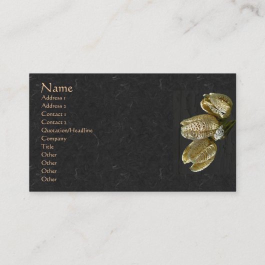 乾燥したユリの種子の莢 名刺 (正面)