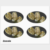 乾燥したユリの種子の莢 楕円形シール (シート)