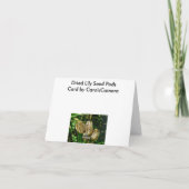 乾燥したユリの種子ポッドのノートカード カード (裏面)