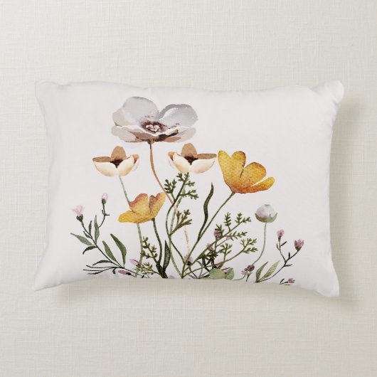 乾燥したワイルドフラワーの花束 アクセントクッション (裏面)