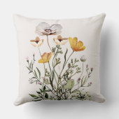 乾燥したワイルドフラワーの花束 クッション (裏面)