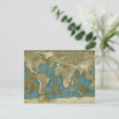 乾燥した世界地図 ポストカード (スタンド正面)