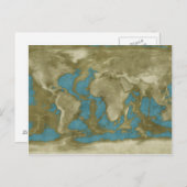 乾燥した世界地図 ポストカード (正面/裏面)