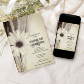 乾燥した小麦とかすみ草のランレースデー祝祭 招待状