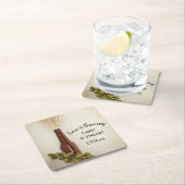 乾燥した小麦とホップ結婚醸造所 スクエアペーパーコースター (インサイチュ)