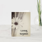 乾燥した小麦の実とデイジーのランナスデーの祝福 カード (正面)