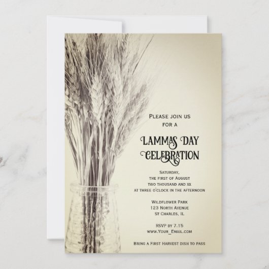 乾燥した小麦の穀物のランマスデーのお祝い 招待状
