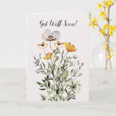 乾燥した山花の花束がパーソナライズされたよく育つ カード (黄色い花)