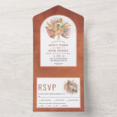 乾燥した手のひらとススキ結婚ラコッタ オールインワン招待状 (内側)