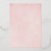 乾燥した手のひら、パンパスグラス結婚ソフトピンク実在ズ 箔招待状 (裏面)