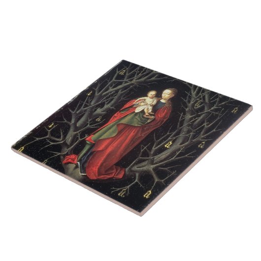 乾燥した木c.1450 (パネルの油)の私達の女性 タイル (側面)