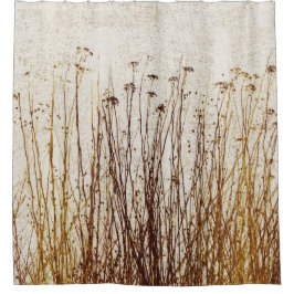 乾燥した植物ジンガ初期のムブラウン黄 シャワーカーテン