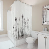 乾燥した植物ホワイトバーズミニマリスト自然 シャワーカーテン (インサイチュ)