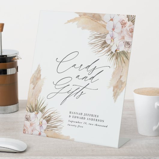 乾燥した植物性パンパス天然植物性の田舎植物 台座サイン (インサイチュ)