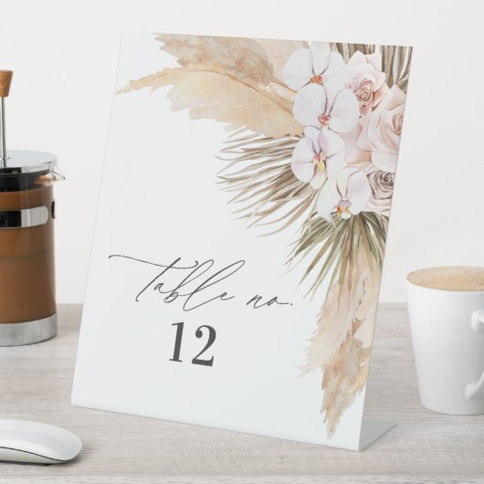 乾燥した植物性パンパス天然植物性の素朴 台座サイン (インサイチュ)