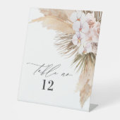 乾燥した植物性パンパス天然植物性の素朴 台座サイン (正面)