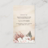 乾燥した熱帯の葉ヤシの葉エレガント 名刺 (裏面)