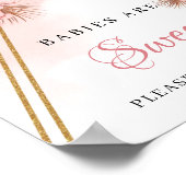 乾燥した熱帯花の赤面ベビーは甘いサイン ポスター (角)