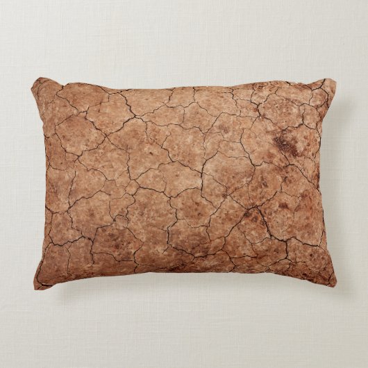 乾燥した砂丘に割れた砂漠 アクセントクッション (正面)