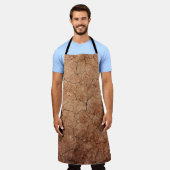 乾燥した砂丘に割れた砂漠 エプロン (着用した状態)