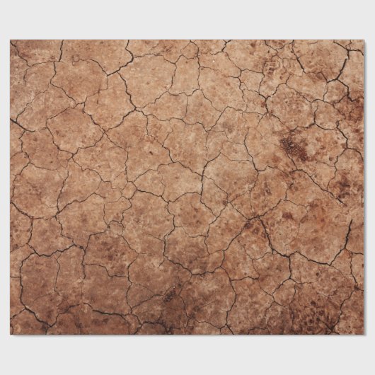 乾燥した砂丘に割れた砂漠 ラッピングペーパー (フラット)
