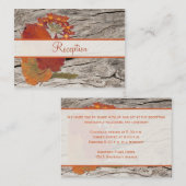 乾燥した秋の葉と花の封入カード エンクロージャーカード (正面/裏面)