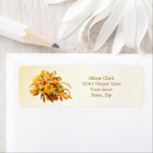 乾燥した紅葉と花ラベル ラベル (インサイチュ)