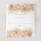 乾燥した花とススキのステンドセージ緑 プレイスカード (外部開封)