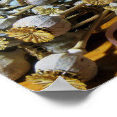 乾燥した花のケシの莢 ポスター (角)