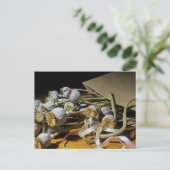 乾燥した花のケシの莢 ポストカード (スタンド正面)