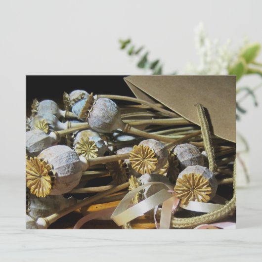 乾燥した花のケシの莢 招待状 (スタンド正面)