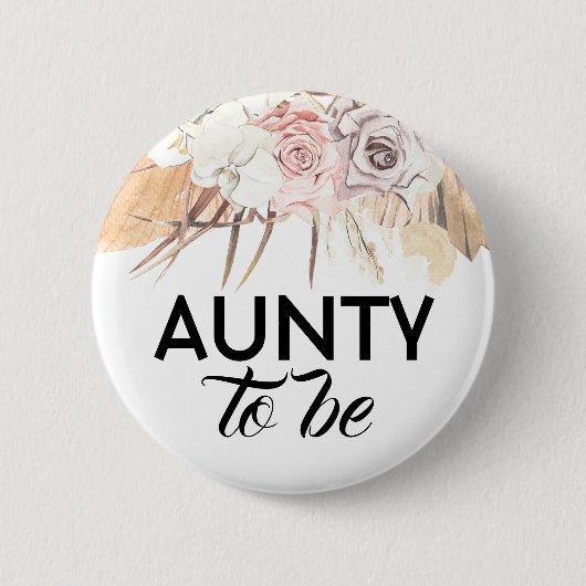 乾燥した花や葉は赤ちゃんシャワー 缶バッジ (正面)