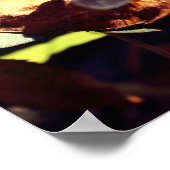 乾燥した葉の上のトンボ閉じる ポスター (角)