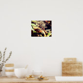 乾燥した葉の上のトンボ閉じる ポスター (キッチン)