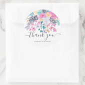 乾燥した野生のフローラの水色をスクリプトありがとう ラウンドシール (バッグ)