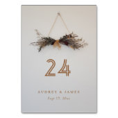 乾燥した野花のススキ |素朴結婚の装飾 テーブルナンバー (裏面)