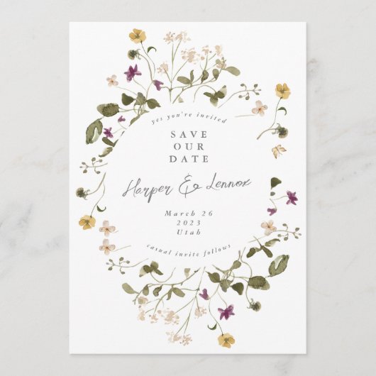 乾燥した野花のパンパフローラ写真 セーブザデート (正面)