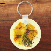 乾燥した黄色いバラの花 キーホルダー (正面)