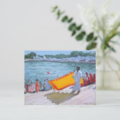 乾燥のサリーPushkar ポストカード (スタンド正面)