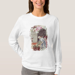 乾燥の茶を描写するつぼからの詳細 Tシャツ