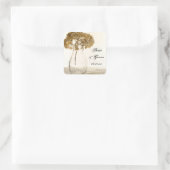 乾燥アジサイと結婚真珠の封筒用シール スクエアシール (バッグ)