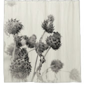 乾燥アーティチョークプラントソフトモノクロクリーム シャワーカーテン (正面)